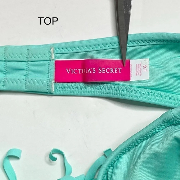 Victorias Secret Fringe Halter Bikini Size Large Adjustable Strap Removable Pads - Picture 8 of 12